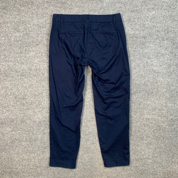 J Crew Pants Womens 6 Navy Stretch City Fit Skimmer Tapered Cropped Trousers - Picture 7 of 9